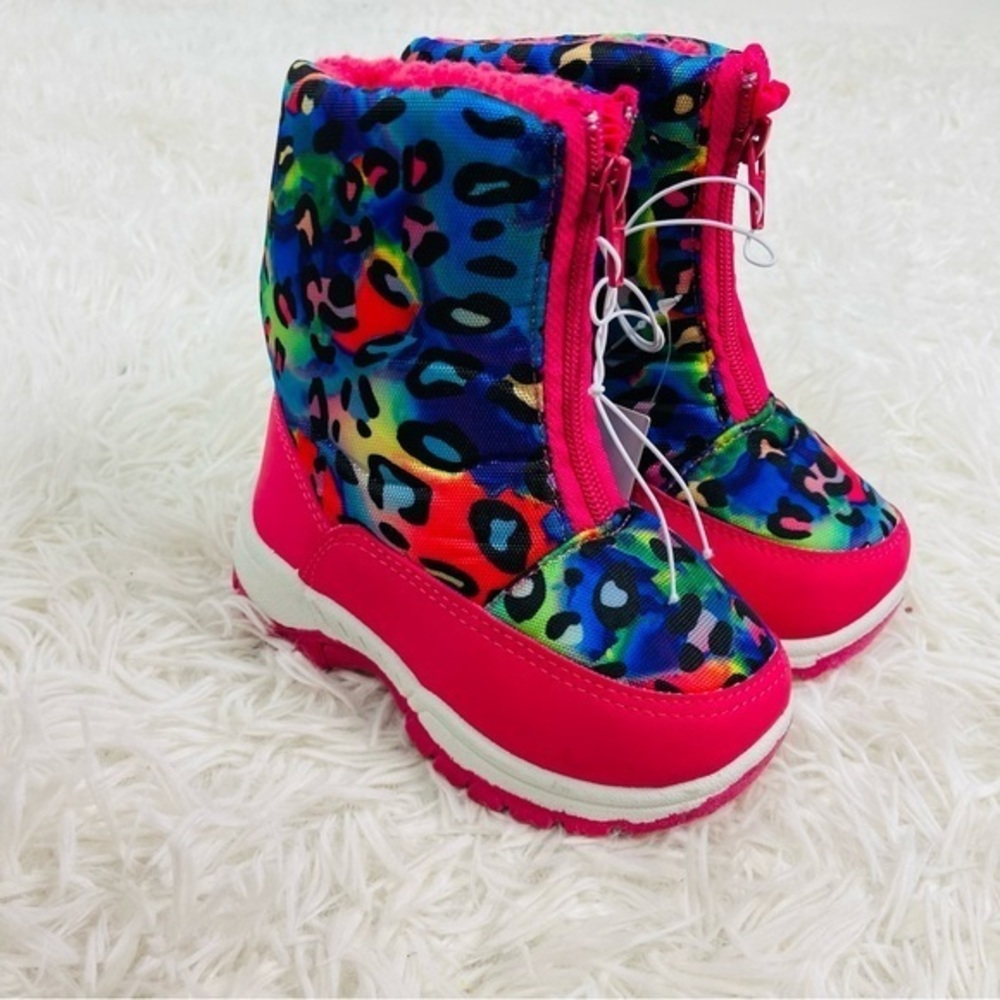 NWT CHOSEN STEPS colorful leopard print fleece lined winter snow boots SZ 6